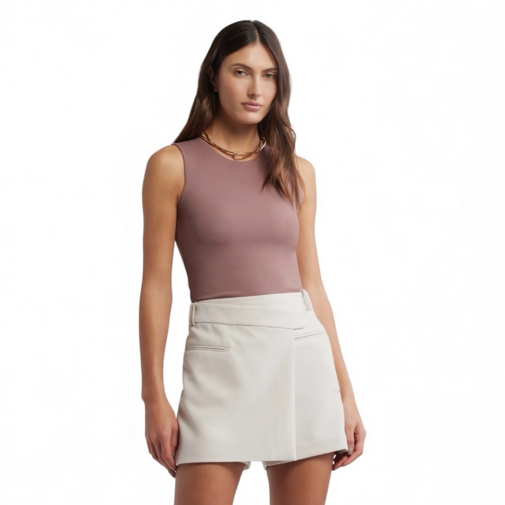 Open Edit Smooth Edit Tank Top Women’s Size Small Purple Taupe Mauve Stretch